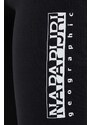 Kraťasy Napapijri N-Box Leggings 3 dámské, černá barva, s potiskem, medium waist, NP0A4GXJ0411