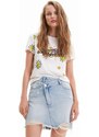 Dámské triko DESIGUAL MARGAPEPO 1001 WHITE