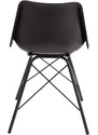 Černá kožená jídelní židle J-line Sid