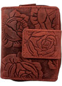 Lozano Dámská kožená peněženka s růží červená 4414