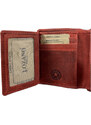 Lozano Dámská kožená peněženka s růží červená 4414