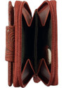 Lozano Dámská kožená peněženka s květinami červená 4411