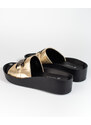 GOODIN Golden women's slippers on the Shelvt platform