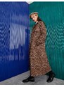 Koton Leopard Patterned Trench Coat Belt Detailed