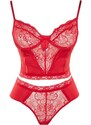 Trendyol Curve Red Lace Detailed Bustier-Panties Underwear Sets