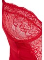 Trendyol Curve Red Lace Detailed Bustier-Panties Underwear Sets