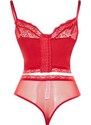 Trendyol Curve Red Lace Detailed Bustier-Panties Underwear Sets