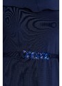 Trendyol Navy Blue Belt Fully Covered Knitted Lycra 4-Piece Swimsuit Set