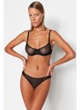 Sada spodního prádla Trendyol Black Tulle Coverless s kosticemi