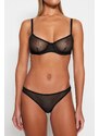 Sada spodního prádla Trendyol Black Tulle Coverless s kosticemi