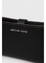 Kožená peněženka MICHAEL Michael Kors černá barva