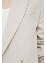 Plátěná bunda Calvin Klein béžová barva, hladká