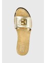 Kožené pantofle Dkny GRACEN dámské, zlatá barva, K1351537