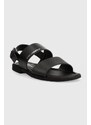 Kožené sandály Karl Lagerfeld KASTOR II pánské, černá barva, KL70206