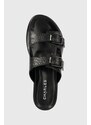 Kožené pantofle Charles Footwear Luisa dámské, černá barva, Luisa.Sandal