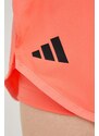 Tréninkové šortky adidas Performance Club dámské, oranžová barva, hladké, medium waist