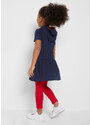 bonprix Dívčí žerzejové šaty a legíny (2dílná souprava) Modrá