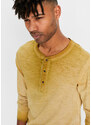 bonprix Henley triko v sepraném vzhledu, dlouhý rukáv, z organické bavlny Béžová