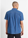 bonprix Džínová košile s krátkým rukávem Loose Fit Modrá