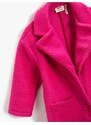 Koton Cachet Coat Wool Blended Pocket Button Closure Soft Textured
