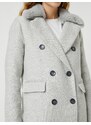 Koton Oversize Double Breasted Cachet Coat Collar Plush Detailed Fleto Pocket