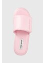 Pantofle Steve Madden Swoosh dámské, růžová barva, na platformě, SM11002446