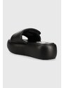 Pantofle Steve Madden Swoosh dámské, černá barva, na platformě, SM11002446
