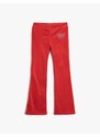 Koton Fleece Flare Sweatpants with Butterfly Embroidery Detail
