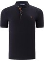 DUO SET T8560 DEWBERRY MEN'S T-SHIRT-BLACK-BURGUNDY