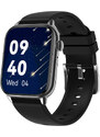 Chytré hodinky Madvell Pulsar s bluetooth voláním a EKG černá s černým silikonovým řemínkem