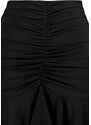 Trendyol Black Ruffle Detailed Skirt With Frills, Mini Elastic Knitted Skirt