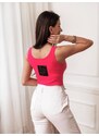 Pink ribbed top with straps Cocomore