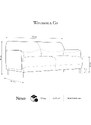 Béžová látková dvoumístná pohovka Windsor & Co Neso 175 cm