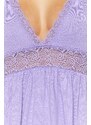 Trendyol Lilac Lace and Back Detail Viscose Knitted Nightshirt