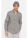 Trendyol Gray Regular Fit Double Pocketed Shirt