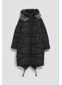 Moodo Dlouhá prošívaná bunda s kapucí