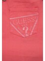 Dětské riflové šaty Guess růžová barva, mini