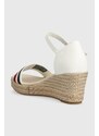 Sandály Tommy Hilfiger MID WEDGE CORPORATE dámské, bílá barva, na klínku