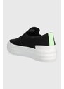 Tenisky Calvin Klein Jeans VULC FLATF BOLD SLIPON FLUO CONT dámské, černá barva