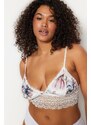 Trendyol Curve Multicolored Floral Velvet Bra