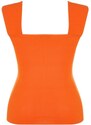 Trendyol Curve Orange Sweetheart Collar Wrapping, Thin Knitwear Blouse