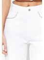 Trendyol White Trocked High Waist Mom Jeans