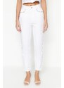 Trendyol White Trocked High Waist Mom Jeans