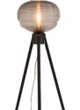 Kouřově šedá skleněná stojací lampa J-line Flopo 148 cm