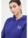 Mikina Under Armour dámská, fialová barva, s kapucí, hladká, 1373033-690