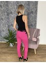 Sytě růžové kalhoty Bea s páskem