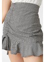 Koton Pleated Patterned Mini Skirt