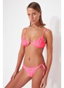 Trendyol Pink Kostice Gimped Bikiny Top