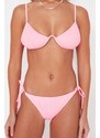 Trendyol Pink Kostice Gimped Bikiny Top