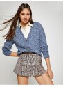 Koton Crop Cardigan Knit V-Neck Long Sleeve With Buttons